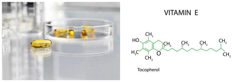 The chemical structure of vitamin e The chemical structure of vitamin e